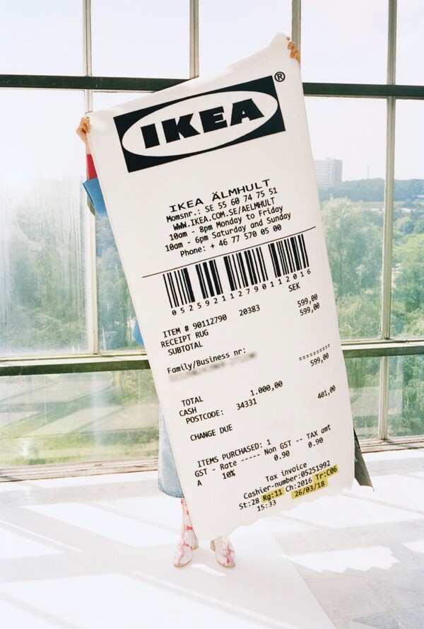 Ковер IKEA X Off-White Virgil Abloh Receipt Rug Markerad - Brand New:  купить с доставкой из США, цена 44 880 руб - (184267549193)
